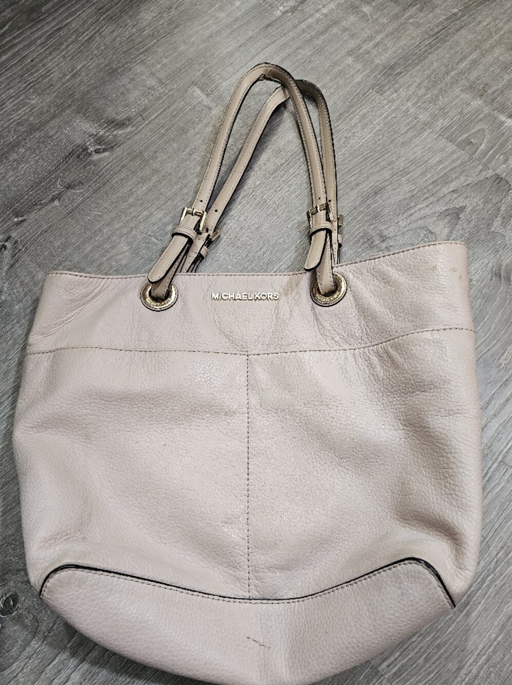 Michael Kors Pale Pink Leather Tote with Gold Hardware